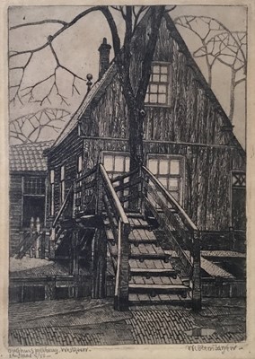 Lot 260 - Willem Jansen (1892-1969) etching, 'Old Huis', signed in pencil and titled