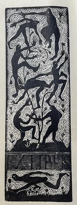 Lot 218 - Woodcut on Japanese paper unsigned or dated in the manner of Blair Hugh Stanton, 15cm x 5cm unframed