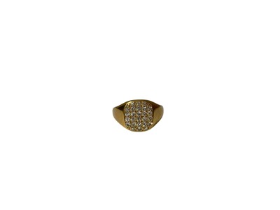 Lot 25 - 1970s 18ct gold diamond cluster signet ring