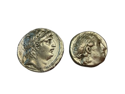 Lot 401 - Ancient - Greek silver Tetradrachms of Antiochos VII, Euergetes (Sidetes) 138-129 BC, to include Rev: With Athena standing left holding Nike, spear & shield GF/GVF & Rev: With eagle stan...