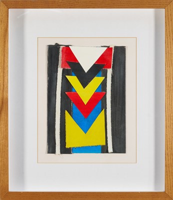 Lot 1401 - *Terry Frost (1915-2003) collage - Abstract, 1999, signed in pencil and further signed and drawing verso, 27cm x 20cm in box frame