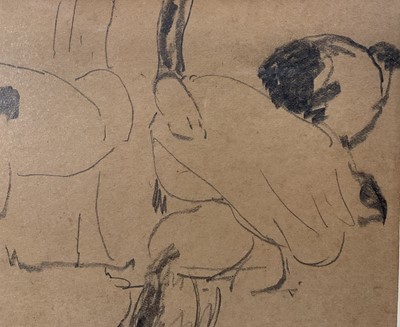 Lot 1154 - Harry Becker (1865-1928) pencil sketch - Chickens, 13cm x 21cm, in glazed frame.