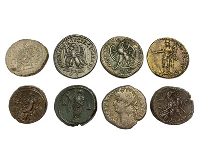 Lot 408 - Ancient - Mixed Roman Alexandrian coinage to include Billon Tetradrachm of Nero & Tiberius 67 AD AF, Antoninus Pius, 148-9 AD GF, Philip II 244-49 AD, Rev: With eagle standing facing left wit...