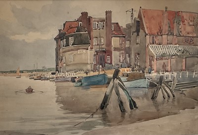 Lot 1090 - Horace Tuck (1876-1951) watercolour - Blakeney Harbour, 35cm x 51cm, in glazed gilt frame