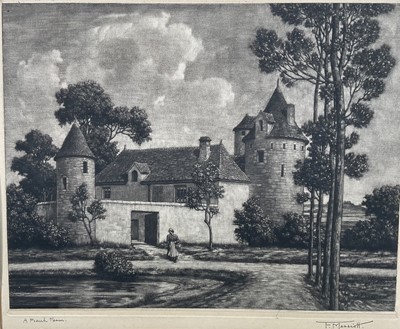Lot 267 - Fred Marriott (1860-1941) mezzotint - ‘A French Farm’, signed and titled, 20cm x 25cm, unframed