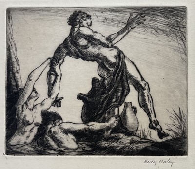 Lot 268 - Harry Morley (1881-1943) etching - Hylas and the Nymphs, signed, 10.5cm x 12.5cm, unframed with mount