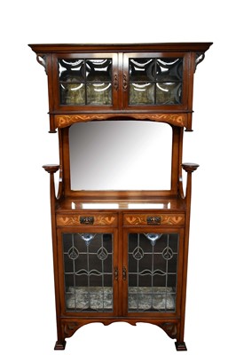 Lot 1680 - Good quality Art nouveau mahogany display cabinet
