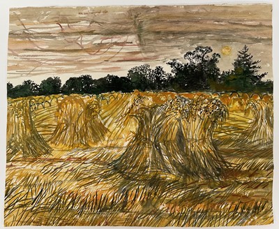 Lot 1196 - *John Scorror O'Connor (1913-2004) watercolour - 'Field in late August', signed, titled verso, unframed 48cm x 57cm