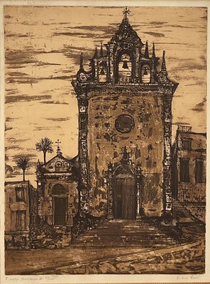Lot 97 - Richard Beer (1928-2017) etching and aquatint - Piazza Armerina 2, signed and numbered 35/100, in glazed frame