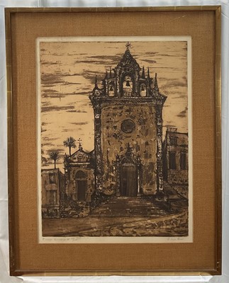 Lot 97 - Richard Beer (1928-2017) etching and aquatint - Piazza Armerina 2, signed and numbered 35/100, in glazed frame