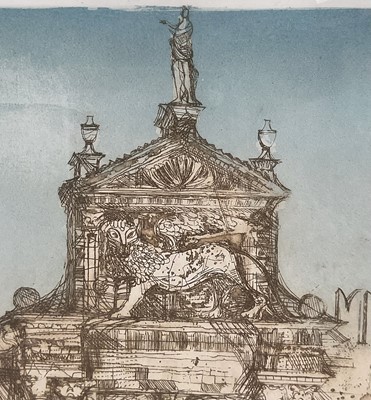 Lot 98 - Richard Beer (1928-2017) etching and aquatint - The Arsenale, signed and numbered 11/100, in glazed frame