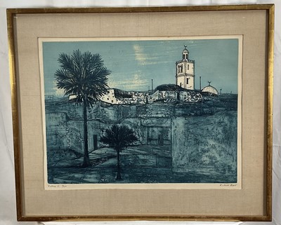 Lot 273 - Richard Beer (1928-2017) etching and aquatint - Village 1, signed and numbered 16/100, in glazed gilt frame