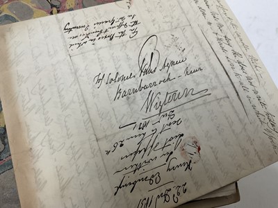 Lot 1665 - Tin trunk inscribed Col.Vans Agnew containing documents and antiquarian books