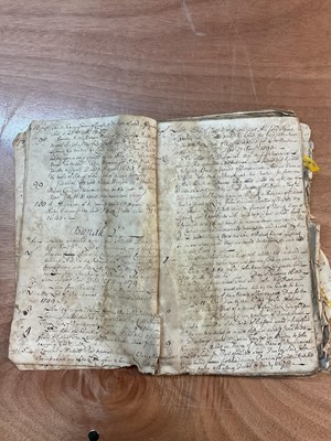 Lot 1665 - Tin trunk inscribed Col.Vans Agnew containing documents and antiquarian books