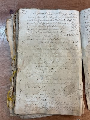 Lot 1665 - Tin trunk inscribed Col.Vans Agnew containing documents and antiquarian books