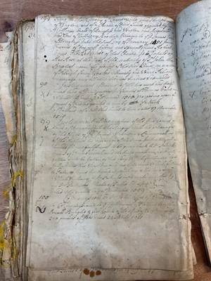 Lot 1665 - Tin trunk inscribed Col.Vans Agnew containing documents and antiquarian books