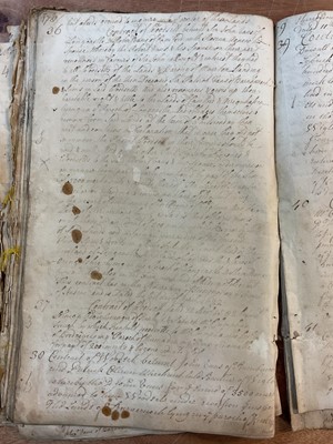 Lot 1665 - Tin trunk inscribed Col.Vans Agnew containing documents and antiquarian books