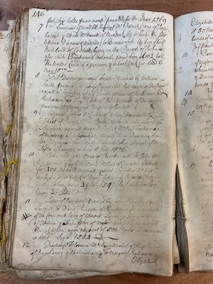 Lot 1665 - Tin trunk inscribed Col.Vans Agnew containing documents and antiquarian books