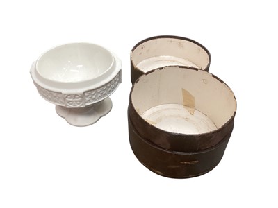 Lot 1168 - Victorian Minton Parian ware travelling font in box and cut glass communion set in box (2)