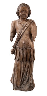 Lot 1697 - Highly inventive and realistic painted plaster copy of a 15th century wood carving