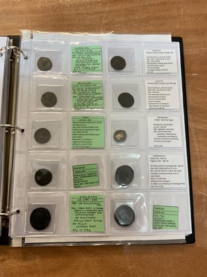 Lot 413 - Ancient - Album containing mixed coins to include Roman Caligula silver Denarius (N.B. Believed to be a copy), silver Antoninianus of Gordian III Philip I, Herennia Etruscilla, silver Argentius...