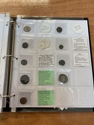 Lot 413 - Ancient - Album containing mixed coins to include Roman Caligula silver Denarius (N.B. Believed to be a copy), silver Antoninianus of Gordian III Philip I, Herennia Etruscilla, silver Argentius...