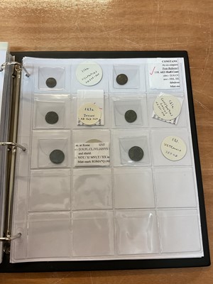 Lot 413 - Ancient - Album containing mixed coins to include Roman Caligula silver Denarius (N.B. Believed to be a copy), silver Antoninianus of Gordian III Philip I, Herennia Etruscilla, silver Argentius...