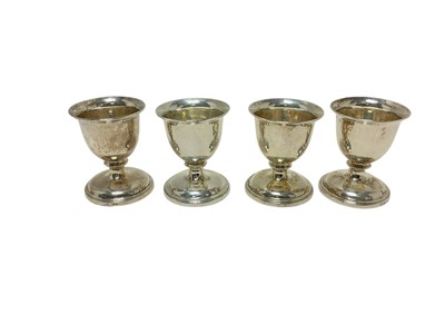 Lot 390 - Set of four Victorian Scottish silver egg cups (Edinburgh 1839) Marshall & Sons.