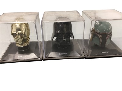 Lot 340 - Star Wars miniature helmets, in Perspex display boxes (12)