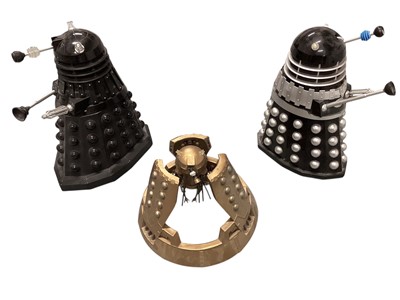 Lot 1868 - Dr Who larger scale plastic model Daleks, resin Dalek and Davros, plus seven smaller plastic Daleks (11 total)
