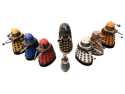 Lot 1868 - Dr Who larger scale plastic model Daleks, resin Dalek and Davros, plus seven smaller plastic Daleks (11 total)