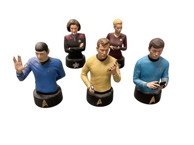 Lot 1870 - DC & Star Trek resin character display torsos, plus four complete characters