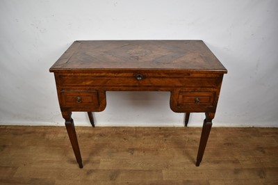 Lot 1605 - 18th century Continental walnut and parquetry inlaid dressing table