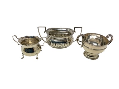 Lot 392 - Three late 19th/early 20th century silver sugar bowls