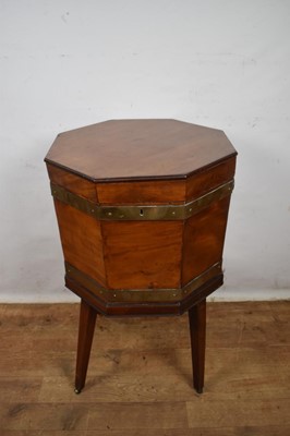 Lot 1612 - George III mahogany octagonal cellarette on stand