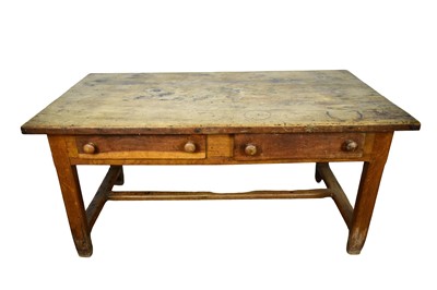 Lot 1614 - 19th century rustic oak farmhouse table