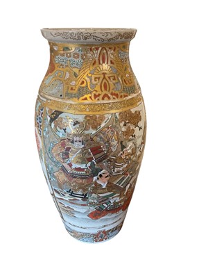 Lot 388 - Large Japanese Satsuma vase, 37cm in overall height