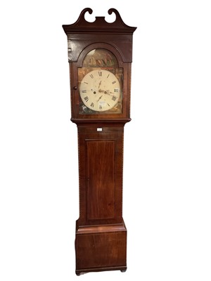 Lot 818 - Early 19th century longcase clock with painted dial