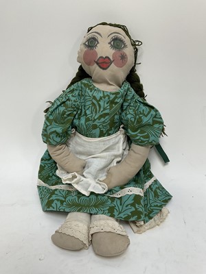 Lot 678 - Rag doll made by Dione Page .60cm high. Provenance: the vendor was friends with Dione Page and taught her children at school