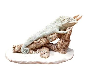 Lot 1118 - Jill Moger - studio pottery sculpture of a lizard, signed and dated 1990