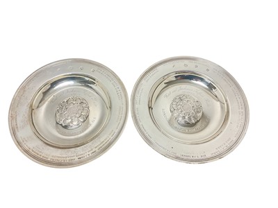 Lot 407 - Two contemporary silver golf trophy plates of London Foreign Exchange Golfing Society