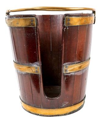 Lot 1381 - George III mahogany and brass mounted plate bucket