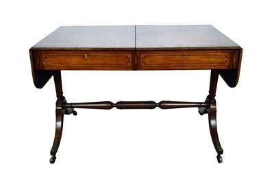 Lot 1327 - Regency mahogany and ebony line inlaid sofa table