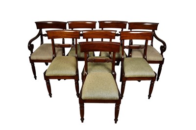 Lot 1628 - Set of eight late Regency mahogany dining chairs