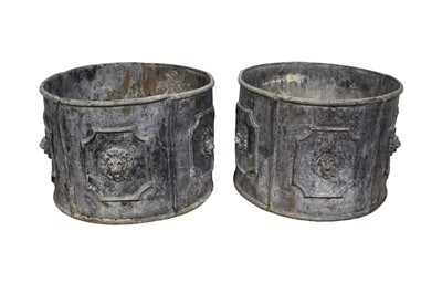 Lot 1648 - Pair of baroque style lead garden planters