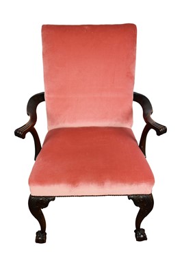 Lot 1649 - Good quality George II style mahogany open armchair