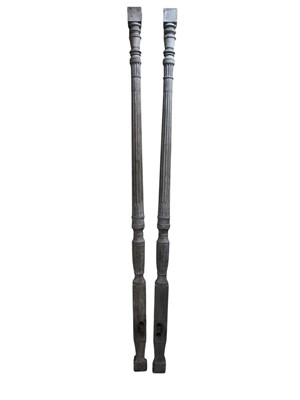 Lot 1687 - A pair of Georgian bed posts, 212cm x 11cm x 11cm