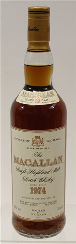 Lot 589 - Whisky - one bottle, The Macallan Aged 18...