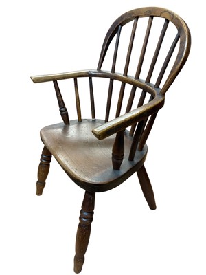Lot 1686 - Early 19th century child's fruitwood ash and elm Windsor chair