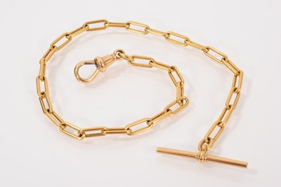 Lot 716 - 18ct gold long link watch chain, 30cm